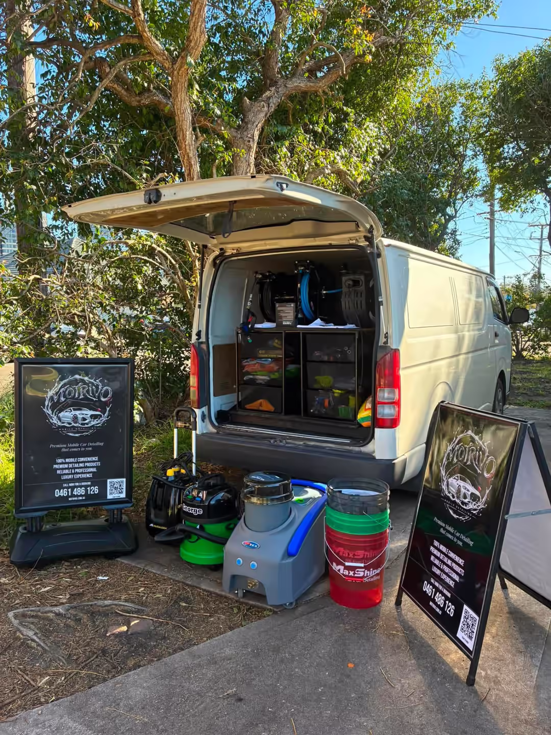 Mobile detailing van and professional equipment ready for a Sydney booking